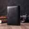 Практичний чоловічий гаманець із блоком під документи з натуральної шкіри ST Leather 22478 чорний