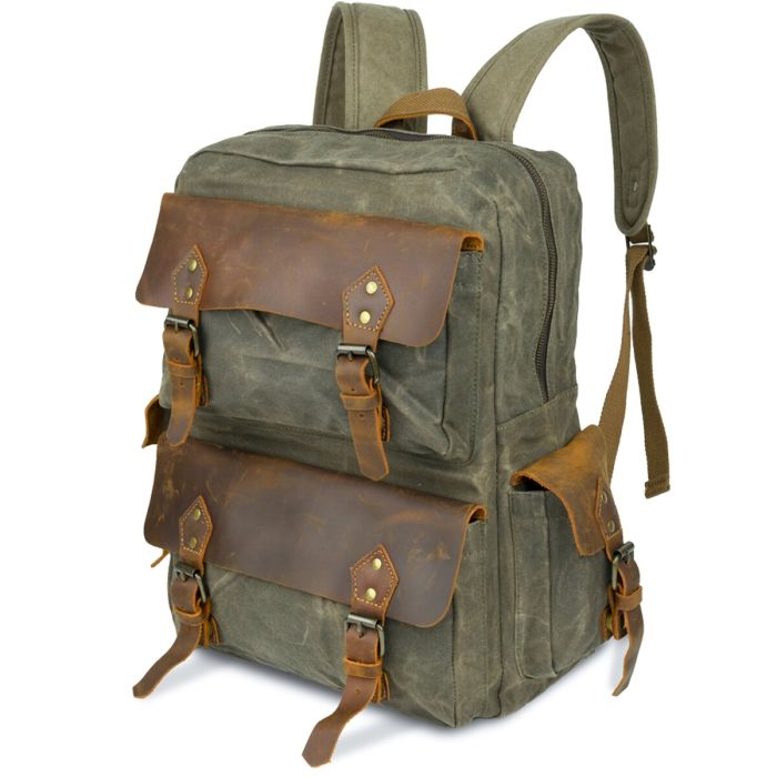 Туристичний рюкзак canvas 20107 Vintage болотяний