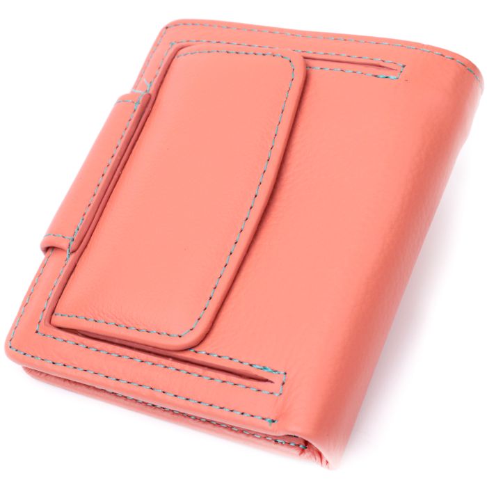 Стильний шкіряний гаманець з монетницею зовні ST Leather 19458 помаранчевий