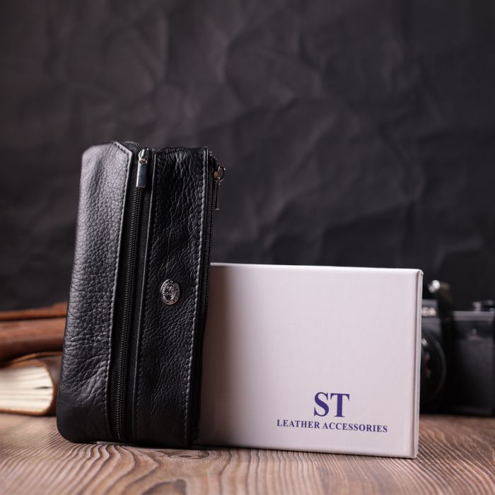 Універсальна ключниця із натуральної шкіри ST Leather 22511 чорна