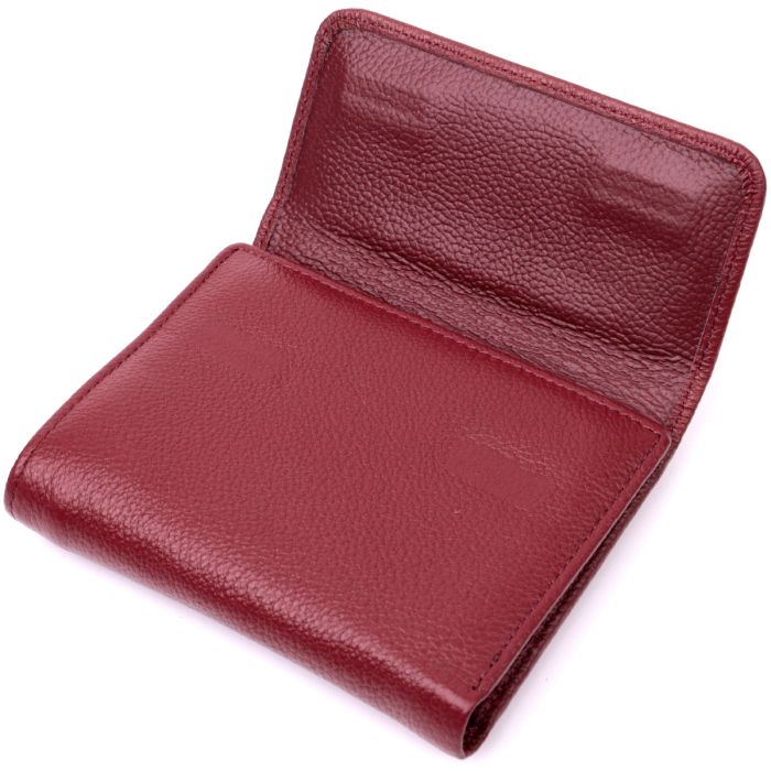 Шкіряний жіночий гаманець з монетницею ST Leather 19492 бордовий