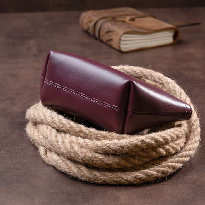 Жіноча косметичка зі шкіри Amelin Grande Pelle 11300 сливова