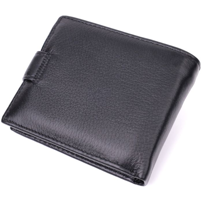 Якісний горизонтальний гаманець із натуральної шкіри ST Leather 22455 чорний