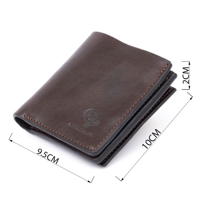 Вертикальне глянсове портмоне з накладною монетницею Grande Pelle 11330