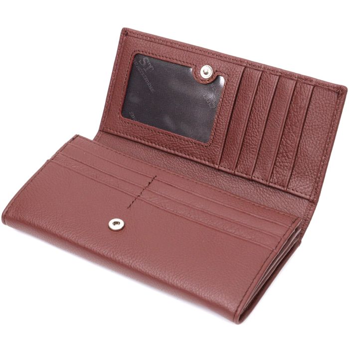 Практичний та жіночний гаманець із натуральної шкіри ST Leather 19428 бордовий