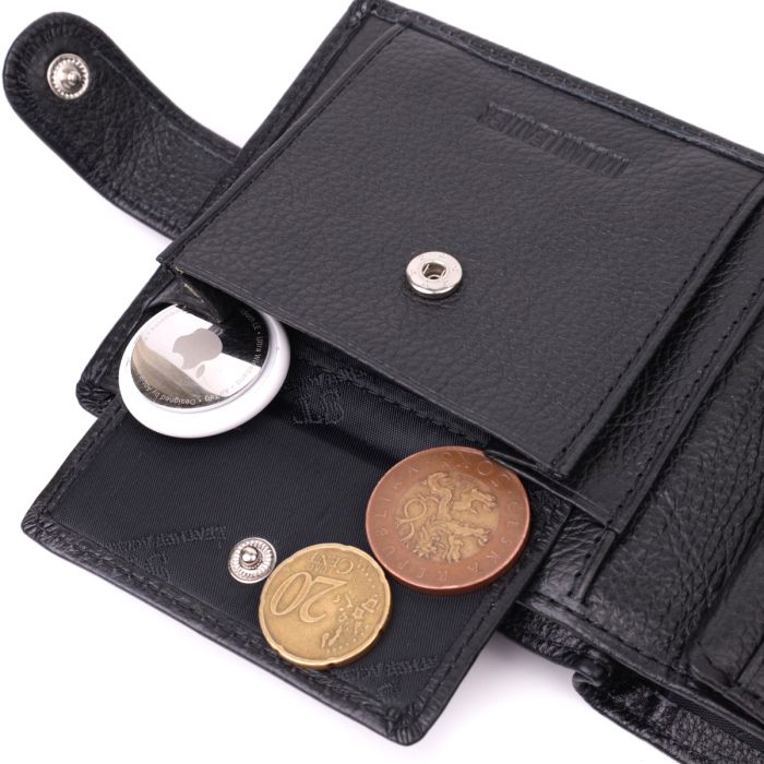 Отличный горизонтальный кошелек для мужчин из натуральной кожи ST Leather 22465 черный