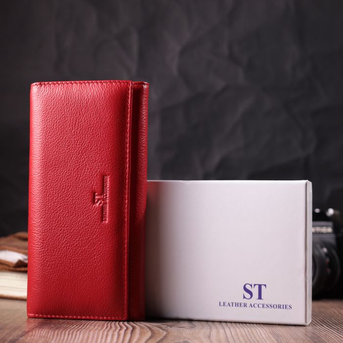 Чудовий жіночий гаманець з натуральної шкіри ST Leather 22524 червоний