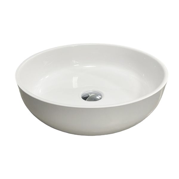 Умывальник накладная чаша Adamant Sunline New White glossy d395x130мм