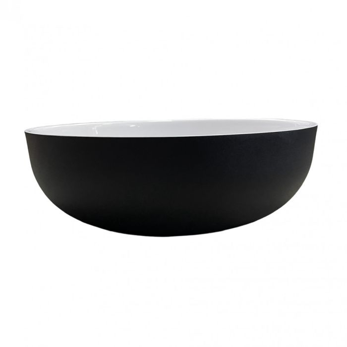 Умивальник накладна чаша Adamant Sunline New Black-White glossy d395x130мм