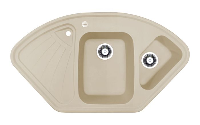 Кухонна мийка Adamant CONSENSUS Ivory 1045x575x190 мм, кутова з крилом