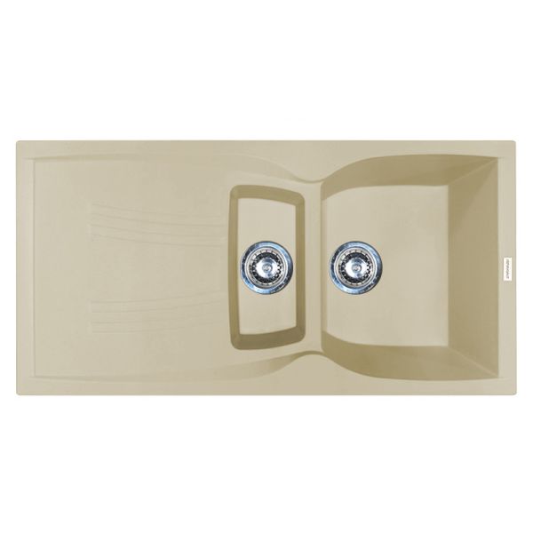 Кухонна мийка Adamant NEW LINE PLUS ivory 975x495x235 мм, з крилом