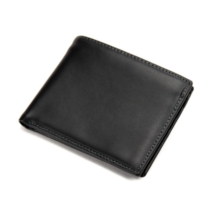 Классическое черное кожаное портмоне Tiding Bag M39-1023-3A