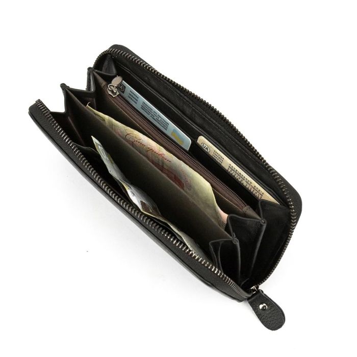 Клатч шкіряний чорний Tiding Bag M39-4007A
