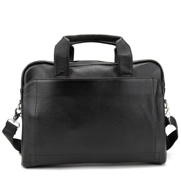 Ділова чоловіча шкіряна сумка Tiding Bag M56-1111A чорна