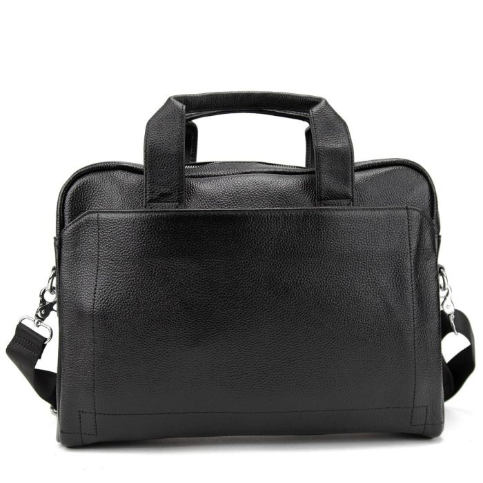 Ділова чоловіча шкіряна сумка Tiding Bag M56-1111A чорна