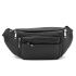 Містка шкіряна сумка на пояс чорна Tiding Bag M56-2030A