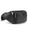 Вместительная кожаная сумка на пояс черная Tiding Bag M56-2030A