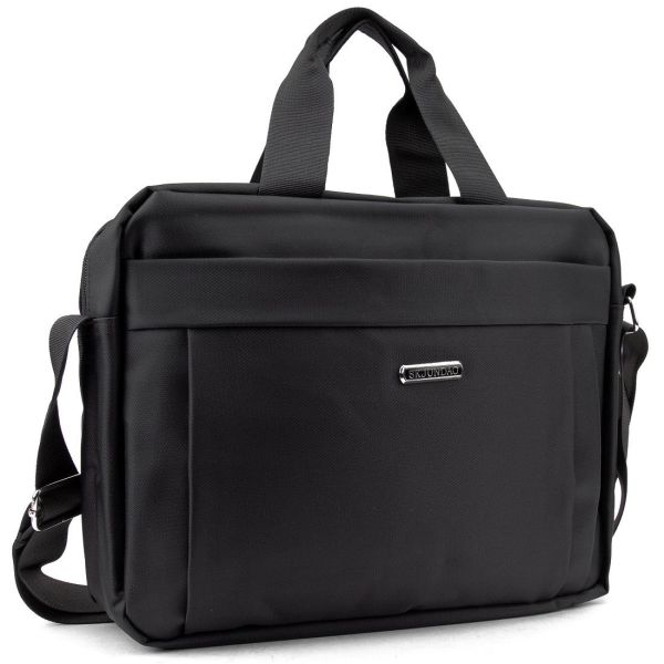 Сумка-портфель мужская текстильная для ноутбука 13'' и документов Tiding Bag M56-3813A черная