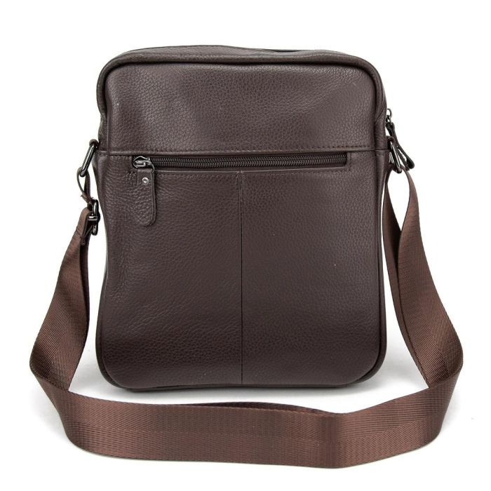 Чоловіча шкіряна сумка через плече Tiding Bag M56-9981C коричнева