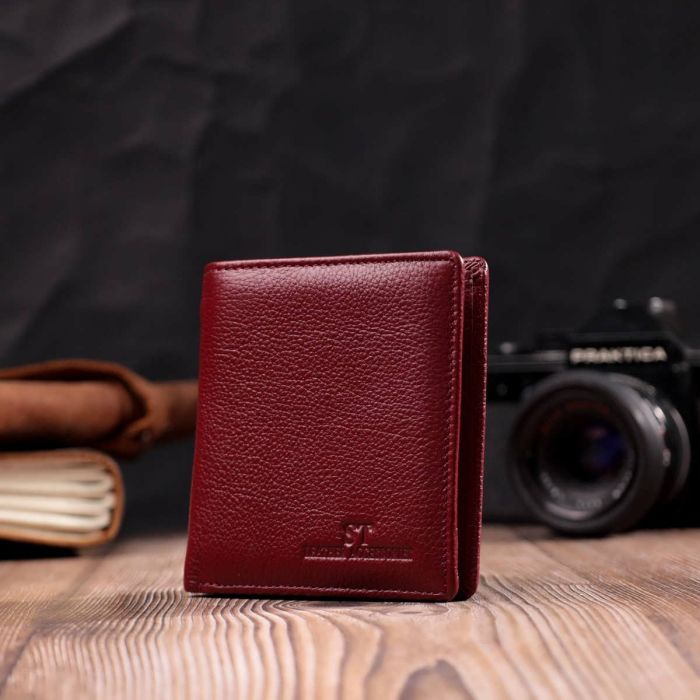 Маленький жіночий гаманець із натуральної шкіри ST Leather 19467 бордовий