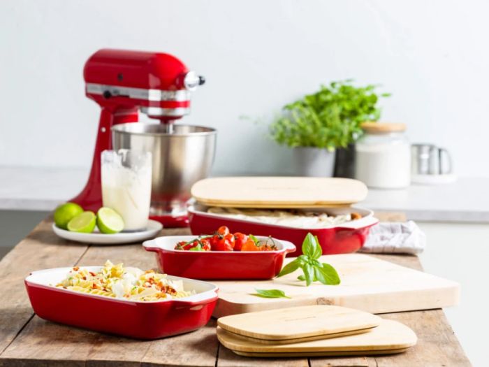 Форма для випічки з кришкою KitchenAid керамогранітна 24,1x15x6 см 0,9 л колір червоний (CC006104-001)