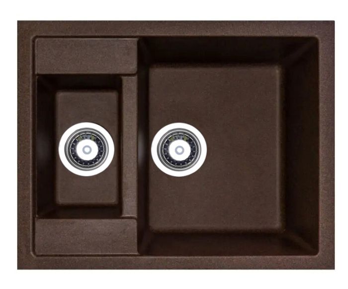 Кухонна мийка Adamant DUPLEX mokko 610x495x200 мм, з додатковою чашею