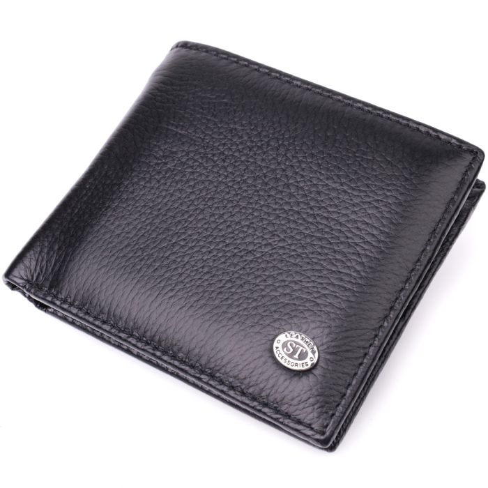 Чоловіче шкіряне портмоне із затискачем ST Leather 22485 чорний