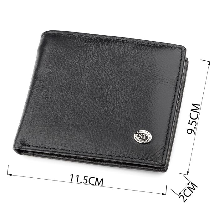 Чоловічий купюрник ST Leather 18305 (ST159) чорний шкіряний