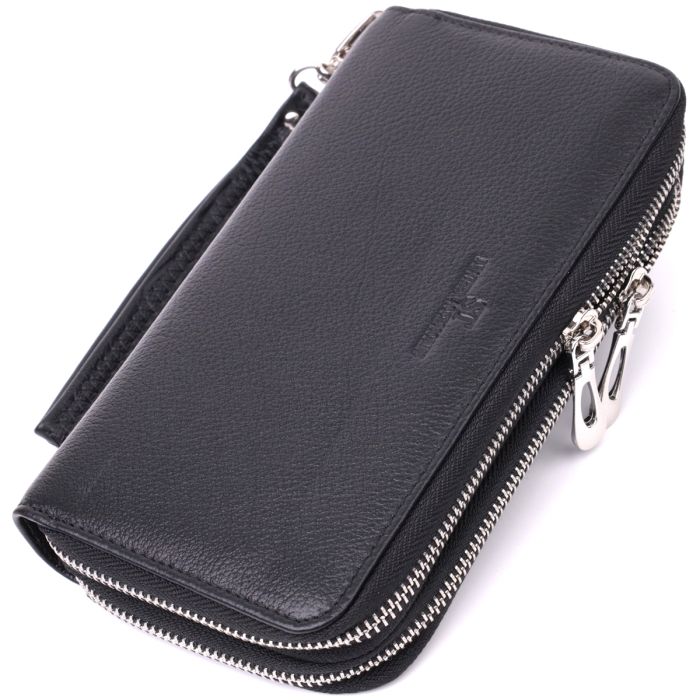 Чоловічий клатч на два відділення з натуральної шкіри ST Leather 22531 чорний