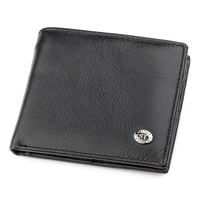 Чоловічий купюрник ST Leather 18305 (ST159) чорний шкіряний