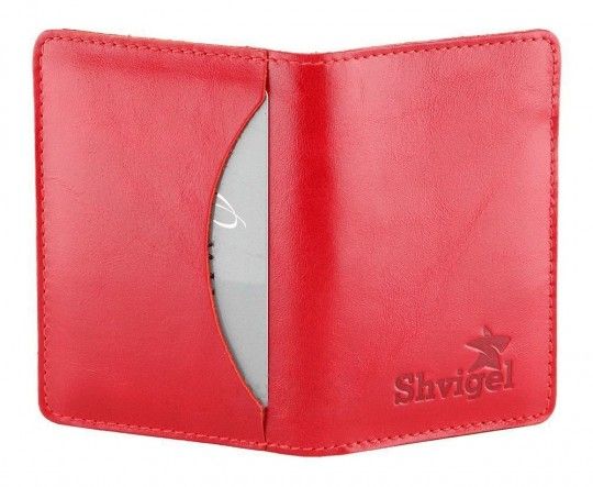Стильна візитниця червоного кольору SHVIGEL 00116