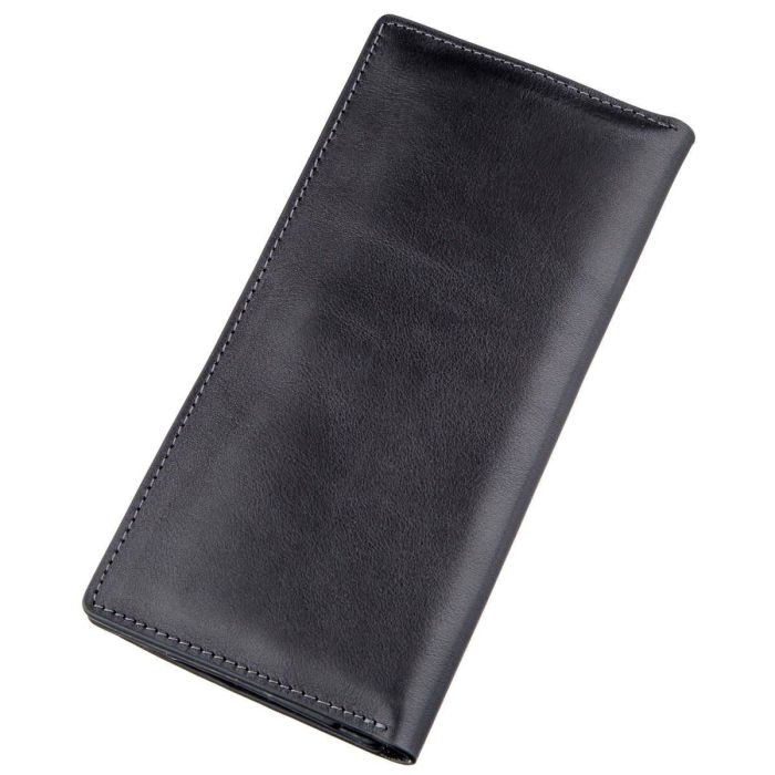 Вертикальный кошелек унисекс на магните Grande Pelle 11212 черный