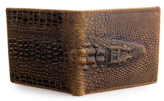 Гаманець чоловічий 14380 фактура шкіри під крокодила Vintage коричневий