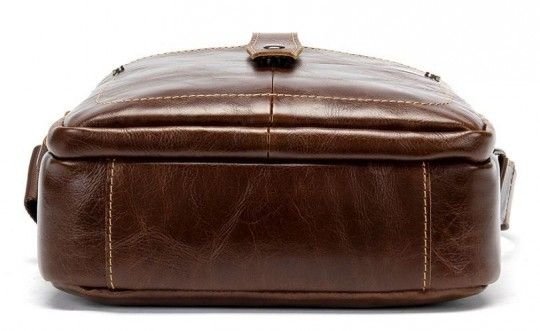Сумка чоловіча гладка 14700 Vintage коричнева