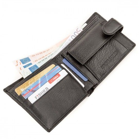Шкіряний чоловічий купюрник ST Leather 18308 (ST104) чорний
