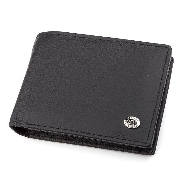 Чоловічий гаманець ST Leather 18327 (ST108) із натуральної шкіри чорний