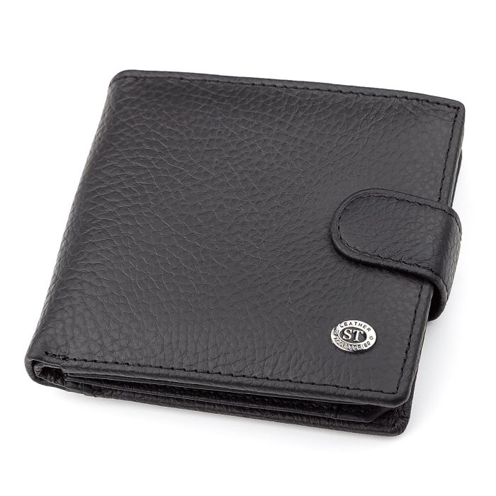 Мужской кошелек ST Leather 18345 (ST153) черный кожаный