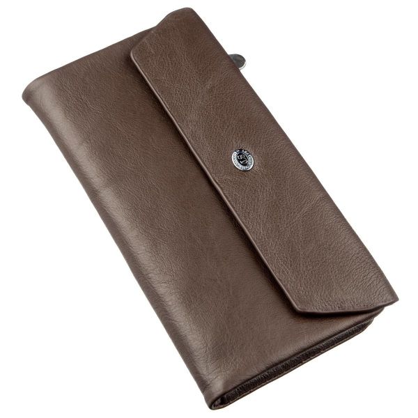 Практичний жіночий гаманець-клатч ST Leather 18841 коричневий