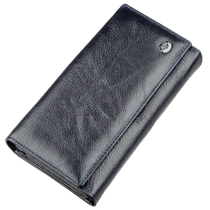 Гаманець-клатч із візитницею ST Leather 18880 сіро-синій