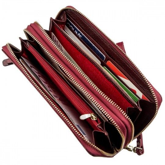 Жіночий клатч із двома відділеннями ST Leather 18907 бордовий