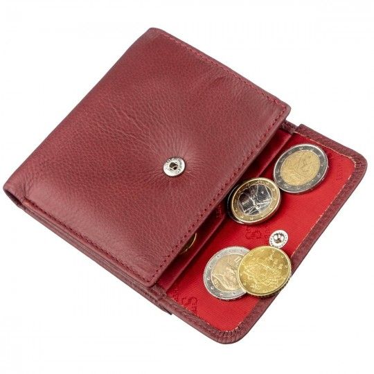 Невеликий жіночий гаманець із монетницею ST Leather 18920 бордовий
