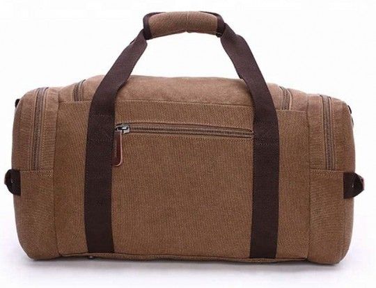 Дорожня сумка текстильна з кишенею 20193 Vintage коричнева