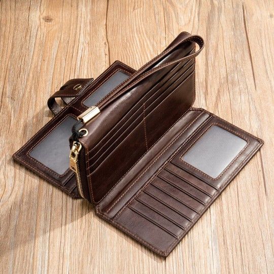 Чоловічий клатч у гладкій шкірі 20236 Vintage коричневий