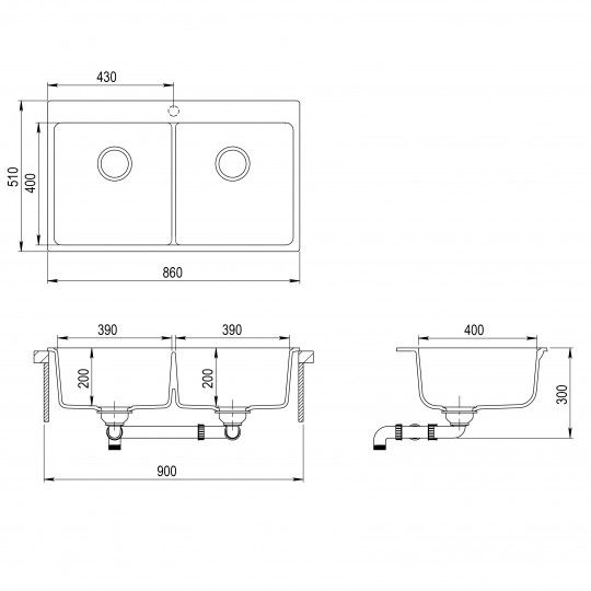 Кухонна мийка AquaSanita Standard Magna SQM200AW-202 alumetallic