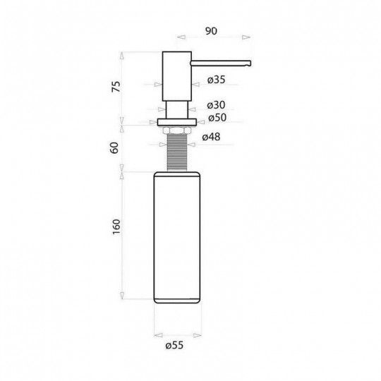 Дозатор для моющего средства AquaSanita DR-001 350 ml хром