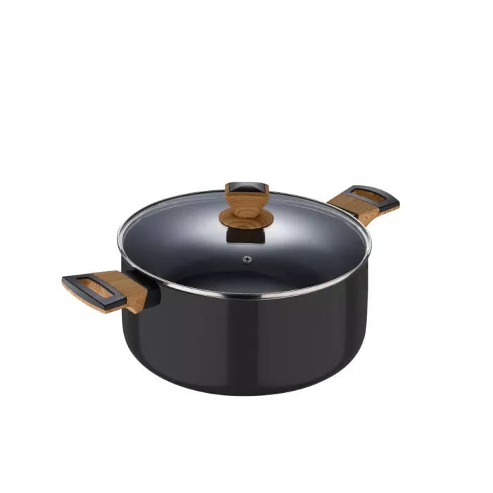 Каструля з кришкою Bergner Earth black 28 см 6 л (BG-32037-BK)