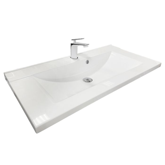 Умивальник накладний Adamant Quanto White 100 штучний камінь 900x447x140 мм