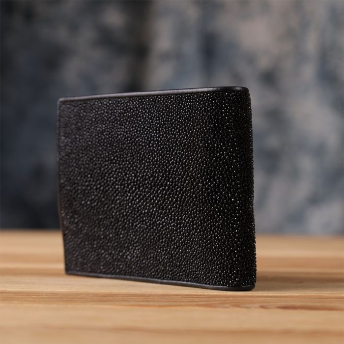 Портмоне чоловіче STINGRAY LEATHER 18070 з натуральної шкіри морського ската чорне