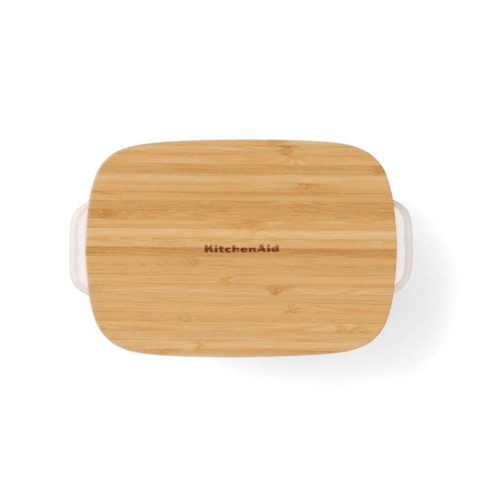 Форма для випічки з кришкою KitchenAid керамогранітна 24,1x15x6 см 0,9 л кремовий колір (CC006105-001)