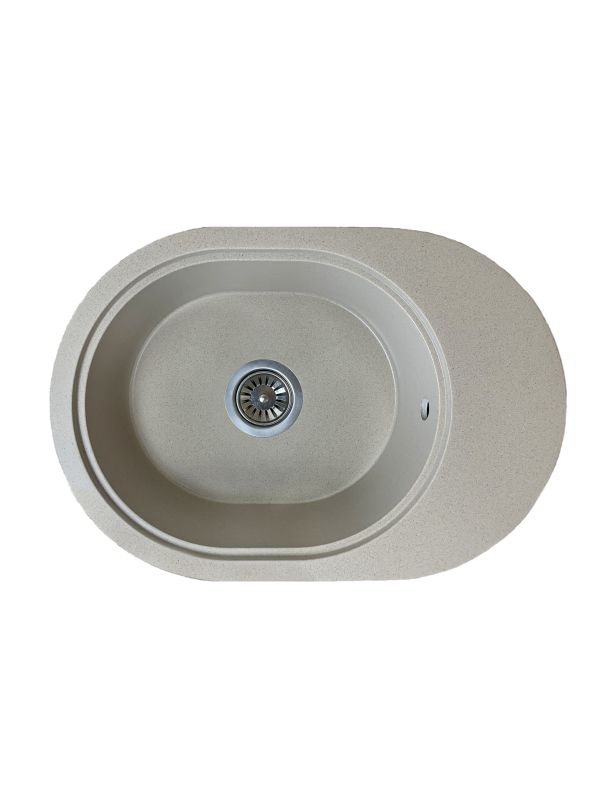 Кухонна мийка Adamant OVALE сахара 610x420x180 мм, з крилом
